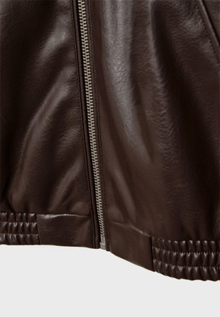 Куртка оверсайз из искусственной кожи- Заказать в России