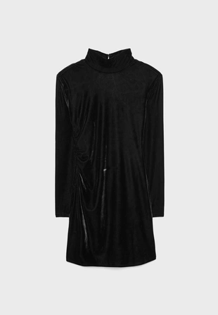 Короткое бархатное платье с открытой спиной- Заказать в России