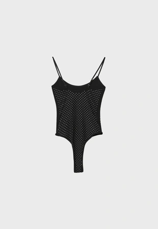 STRAPPY BODYSUIT WITH RHINESTONES- Заказать в России