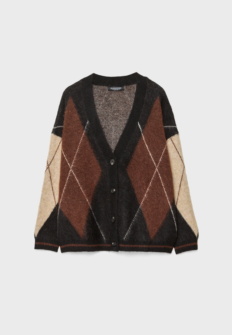 Трикотажный жакет с ромбами