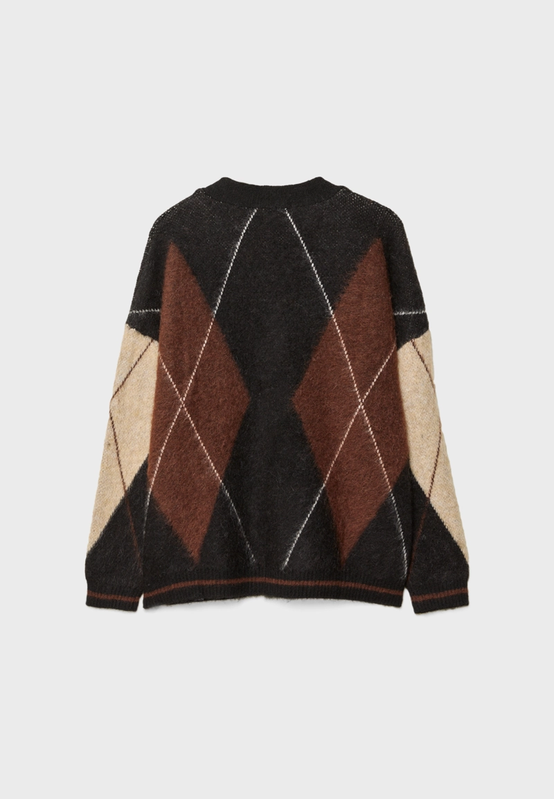 Трикотажный жакет с ромбами