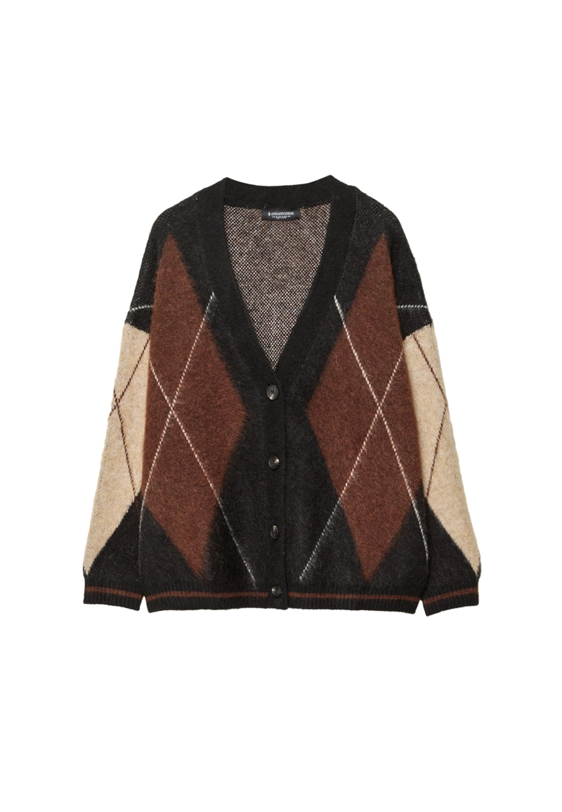 Трикотажный жакет с ромбами