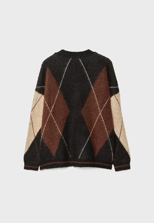 Трикотажный жакет с ромбами- Заказать в России