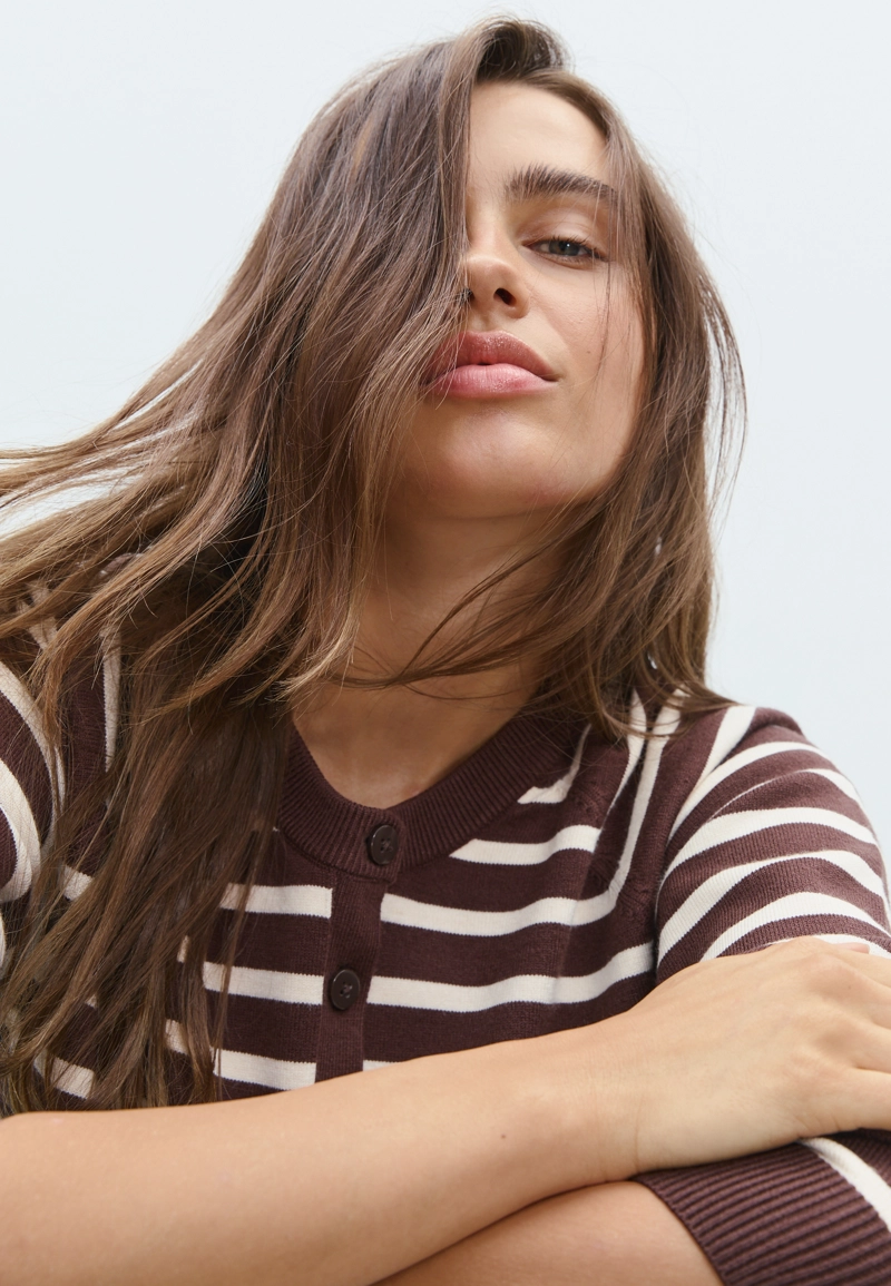 Трикотажный жакет на пуговицах с рукавами реглан