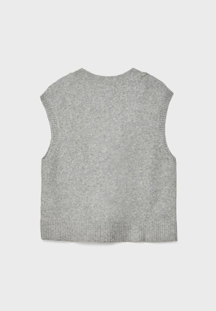 Мягкий вязаный жилет с V-образным вырезом- Заказать в России