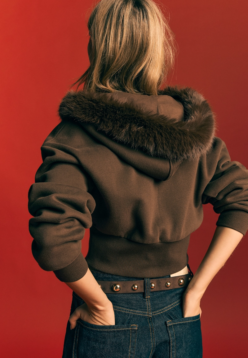 Худи из искусственного меха