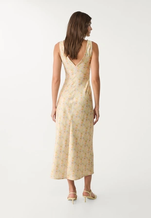 Атласное платье миди с кружевом- Заказать в России