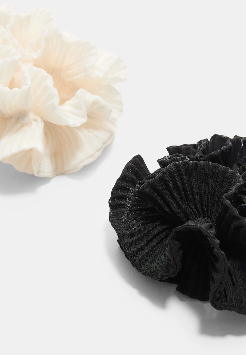 Набор из 2 больших плиссированных резинок для волос