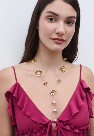 Колье-лариат с цветком- Заказать в России