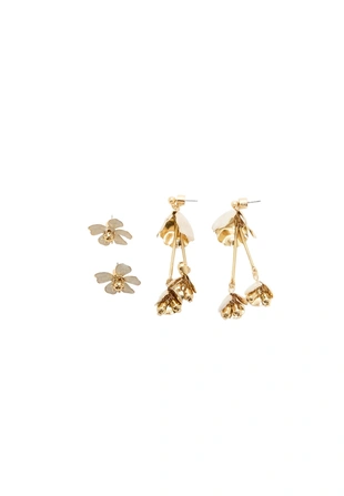 Набор из 2 пар сережек с цветами- Заказать в России