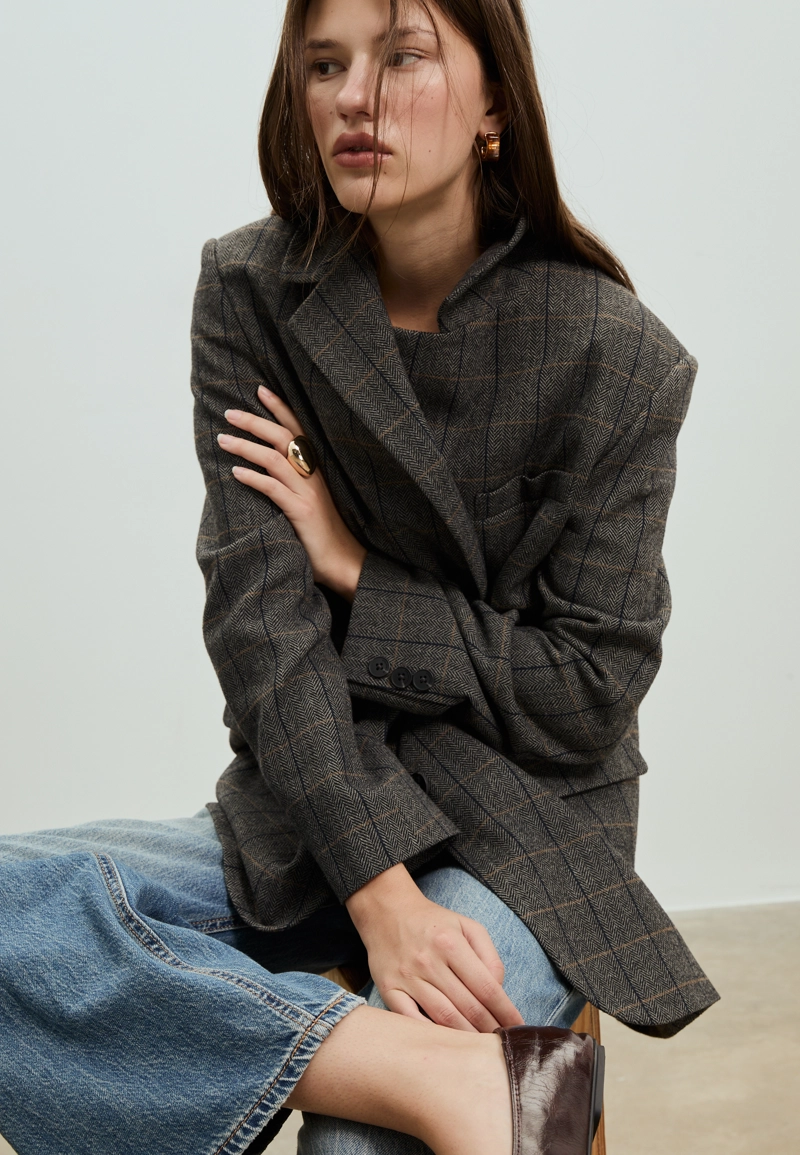 Пиджак оверсайз в клетку