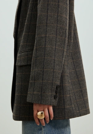 Пиджак оверсайз в клетку- Заказать в России