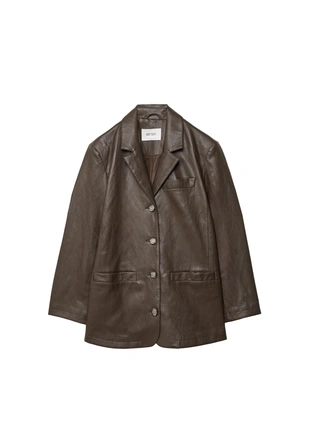 Пиджак оверсайз из искусственной кожи- Заказать в России