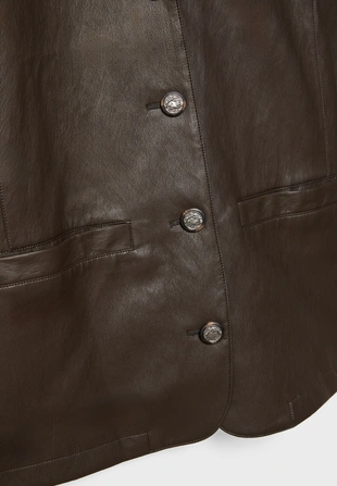 Пиджак оверсайз из искусственной кожи- Заказать в России