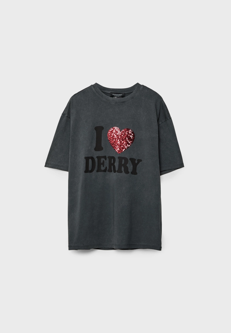 Футболка оверсайз Дерри с эффектом потертости