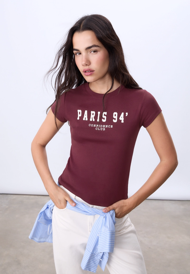 Облегающая футболка с надписью