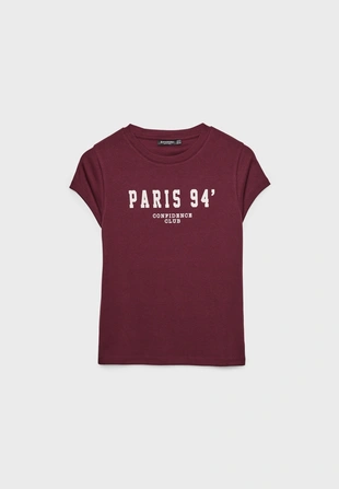 Облегающая футболка с надписью- Заказать в России