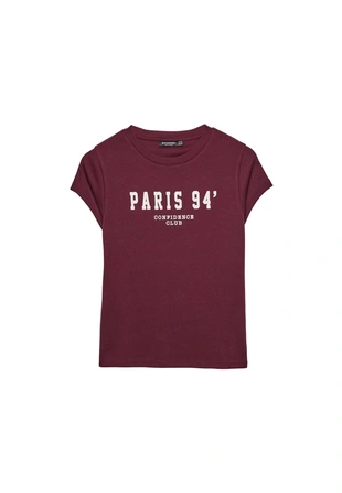 Облегающая футболка с надписью- Заказать в России