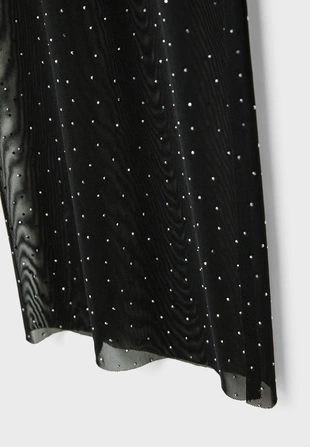 LOOSEFITTING TROUSERS WITH RHINESTONES- Заказать в России