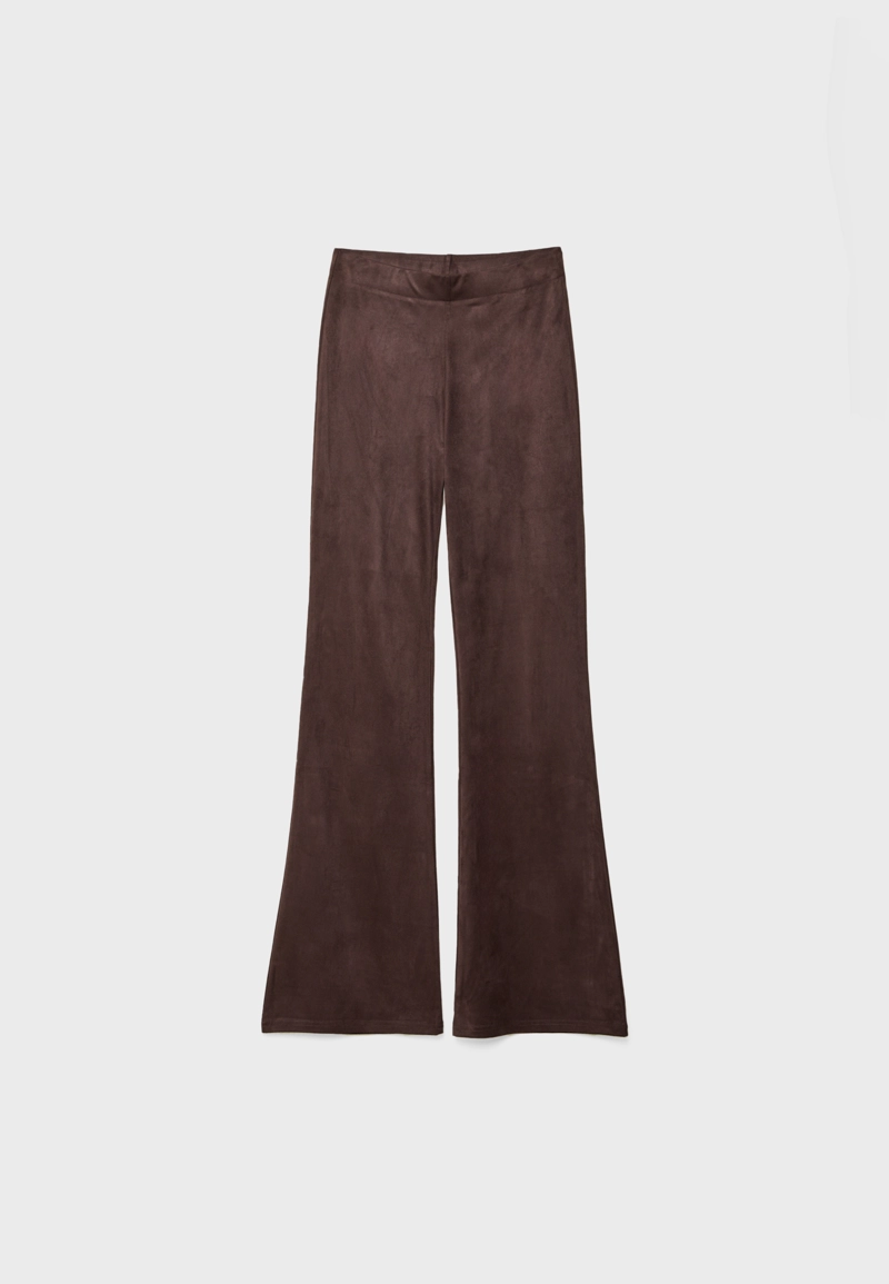 Брюки клеш из искусственной замши