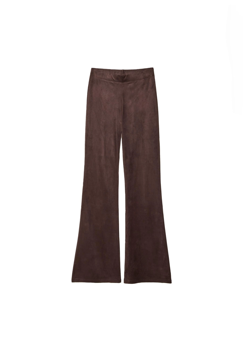 Брюки клеш из искусственной замши