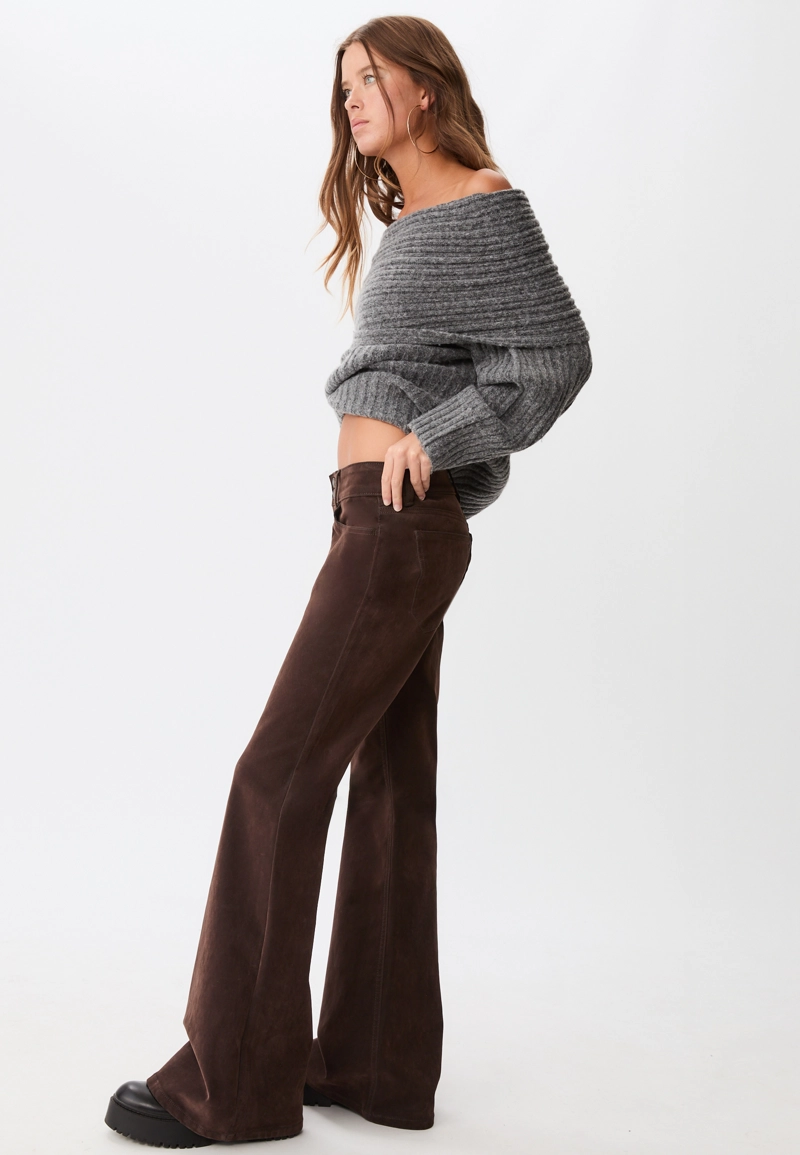 Бархатные брюки клеш