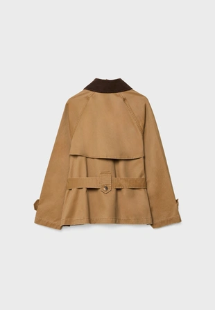 Укороченный тренч с вощеным покрытием и поясом- Заказать в России