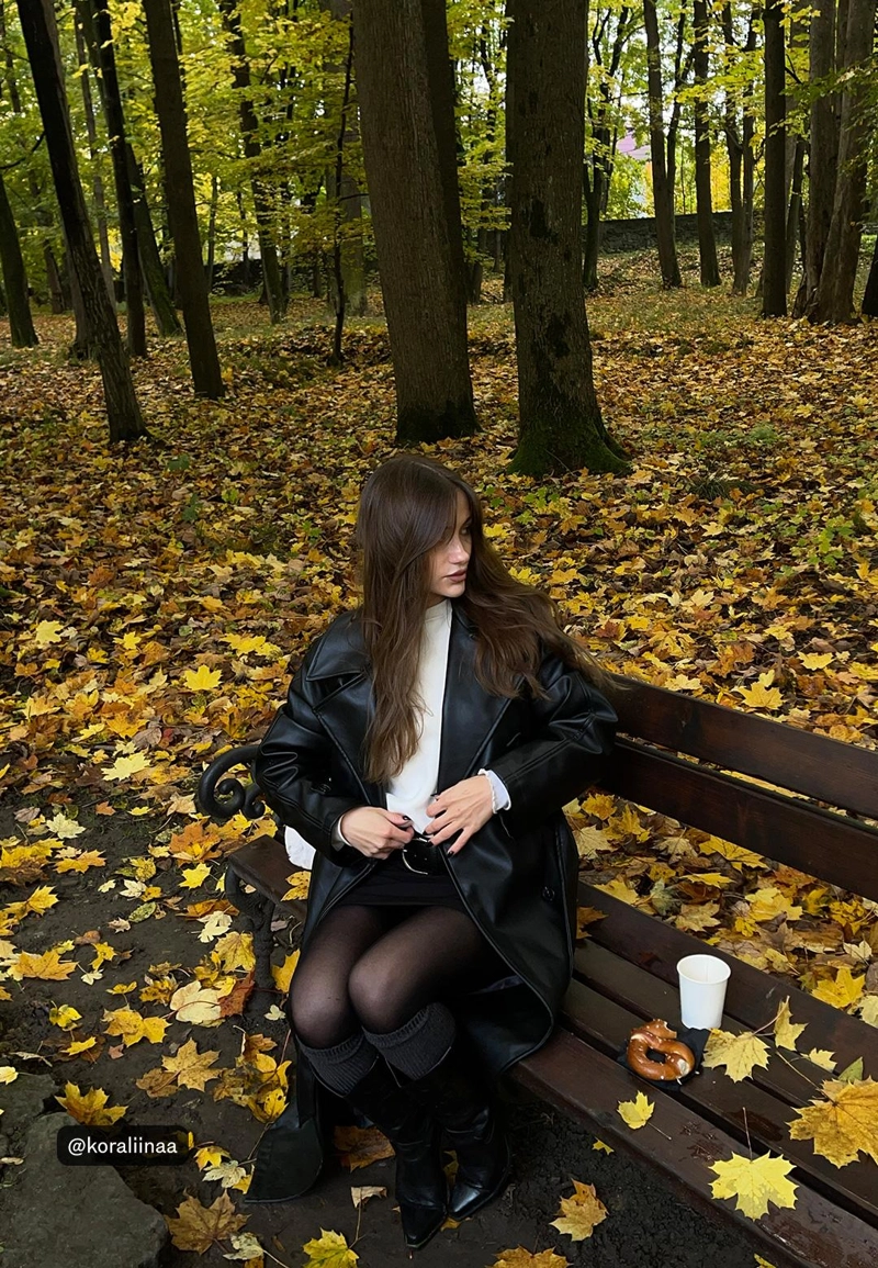 Длинный тренч из искусственной кожи