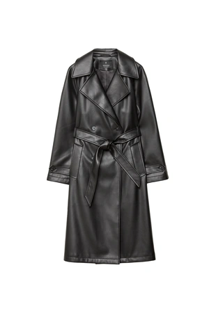 Длинный тренч из искусственной кожи- Заказать в России