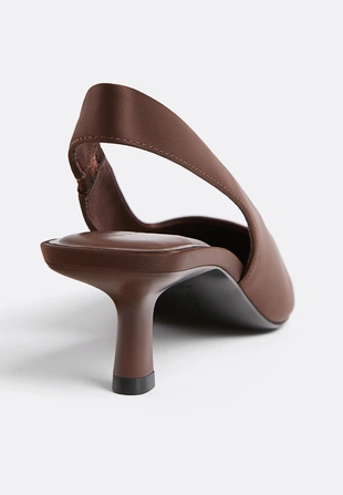 Туфли-слингбэки на низком каблуке- Заказать в России