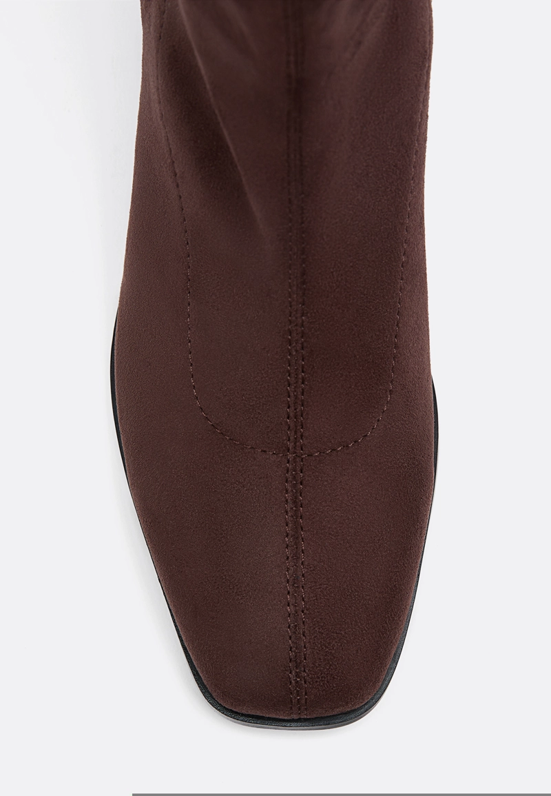 Ботильоны на каблуке из искусственной замши