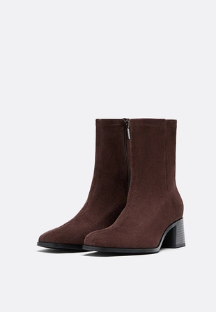 Ботильоны на каблуке из искусственной замши- Заказать в России