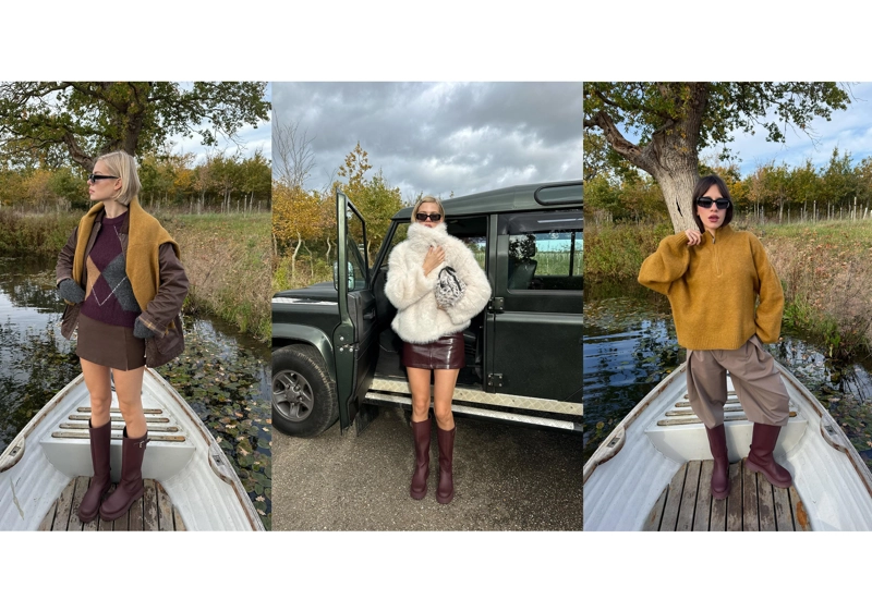 Резиновые сапоги на плоской подошве