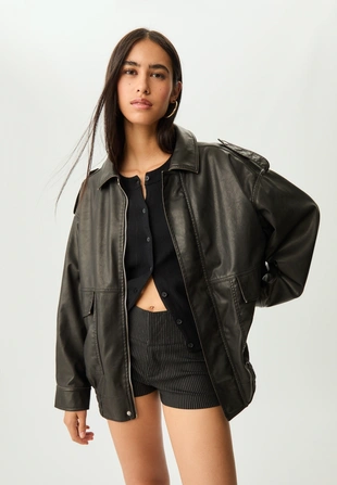 Куртка оверсайз с карманами- Заказать в России