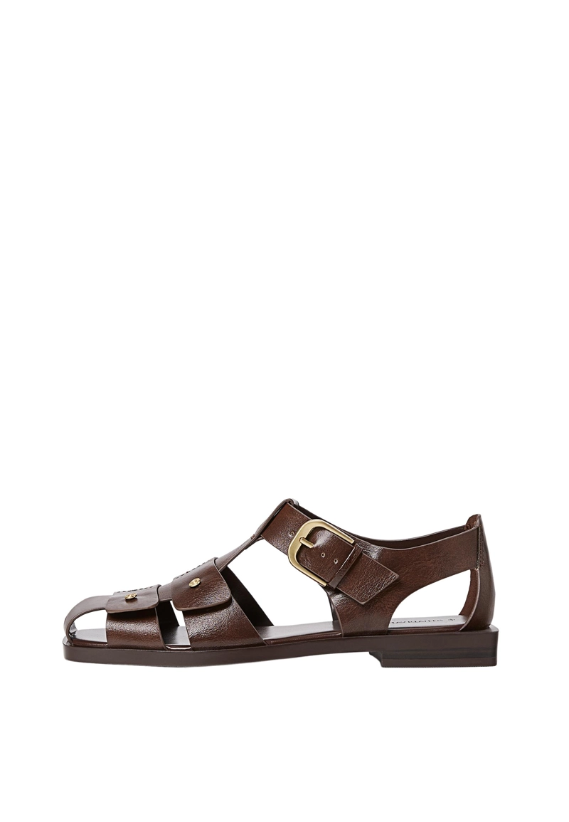 Сандалии с ремешками и пряжкой