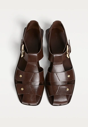 Сандалии с ремешками и пряжкой- Заказать в России