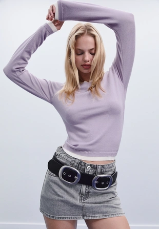 Джемпер трикотажный с ярким контрастом- Заказать в России