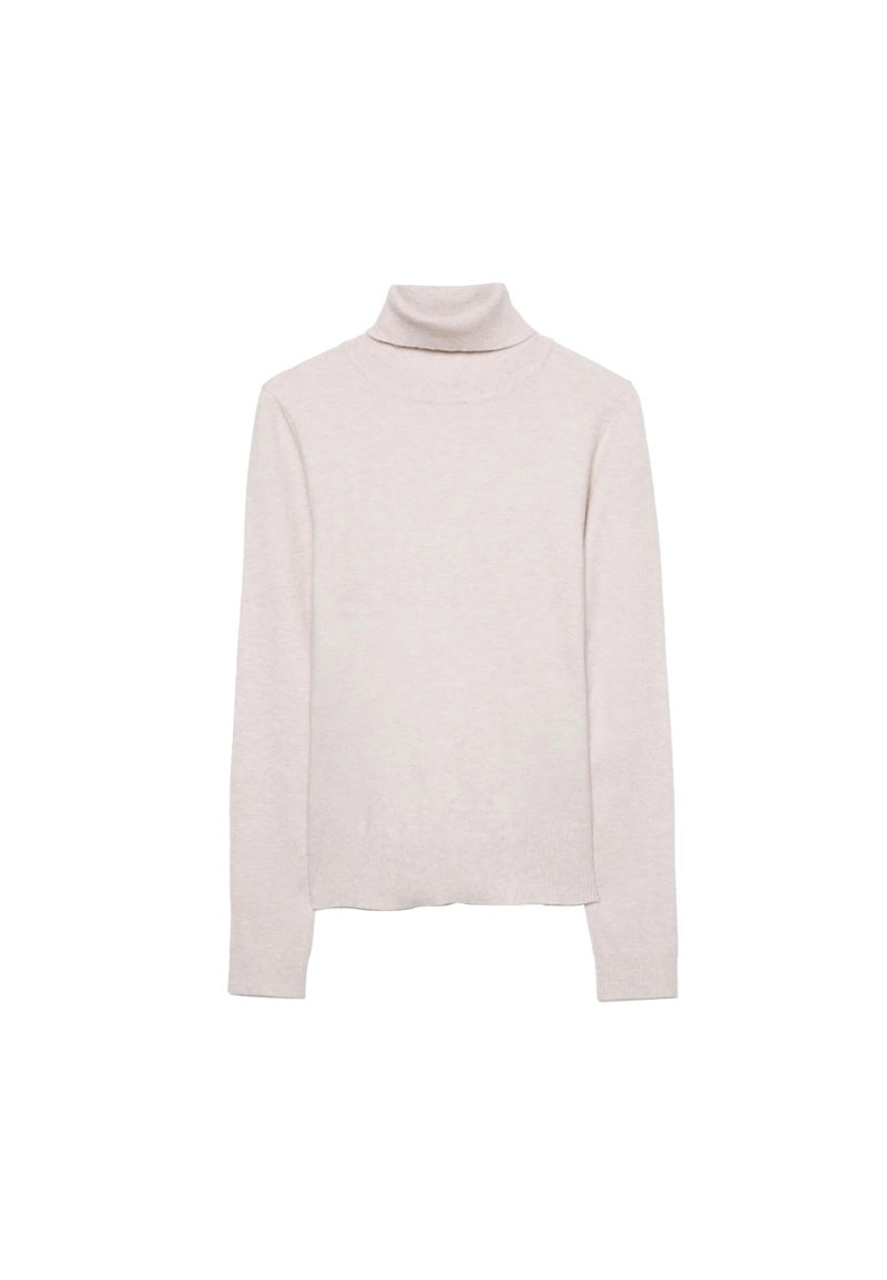 Базовый свитер гладкой вязки с высоким воротником