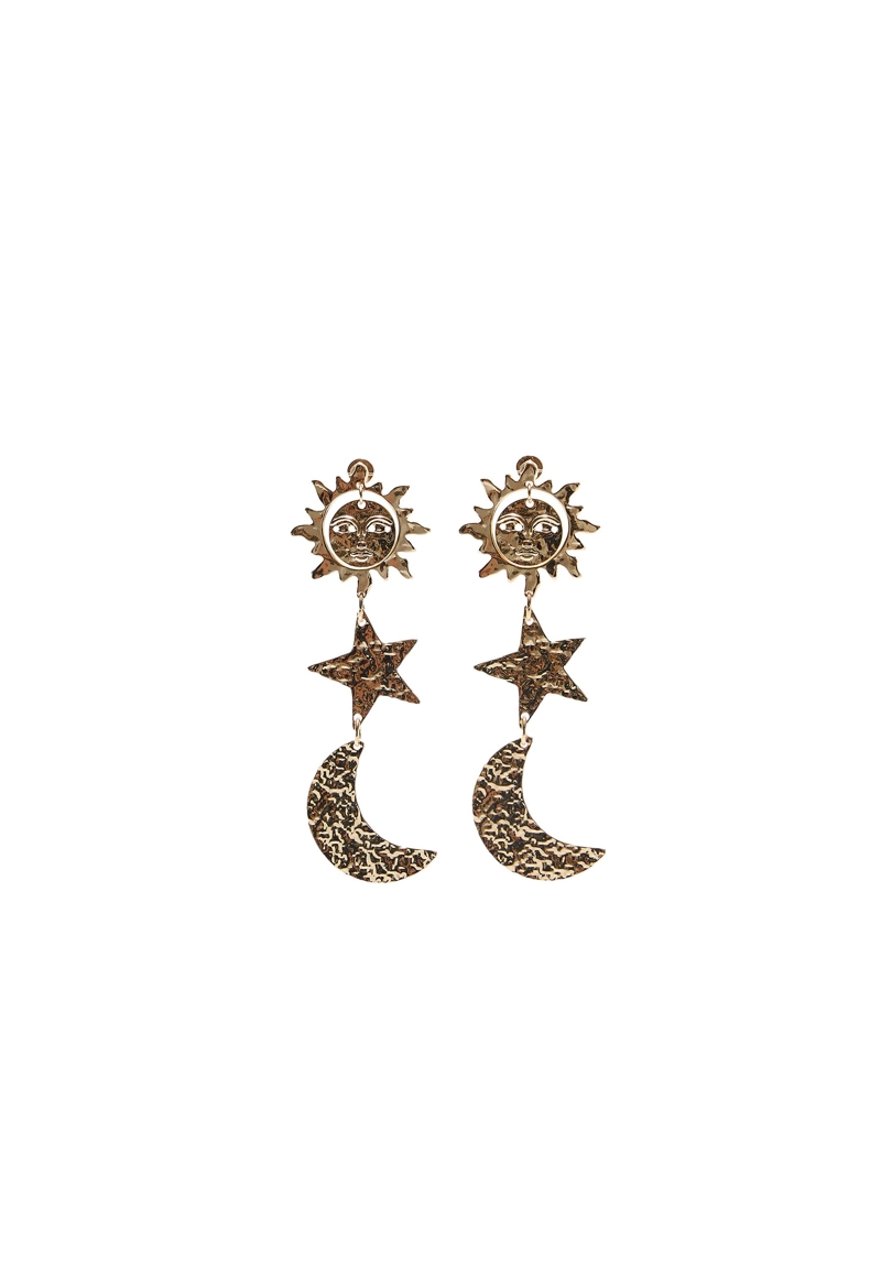 Серьги солнце, луна и звезды