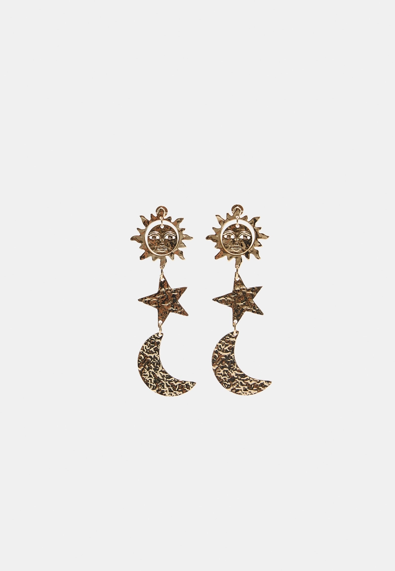 Серьги солнце, луна и звезды