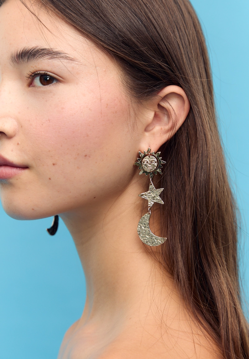Серьги солнце, луна и звезды