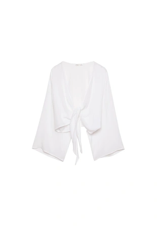Легкая блузка с узлом- Заказать в России