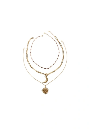 Набор из 3 кулонов «луна и солнце»- Заказать в России