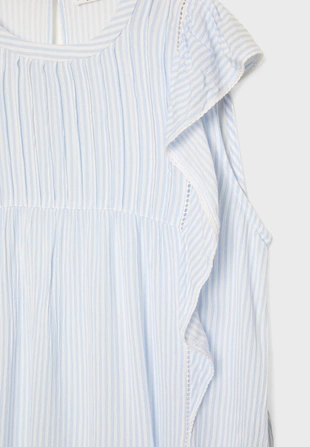 Блузка из струящейся ткани с воланами- Заказать в России