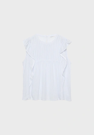 Блузка из струящейся ткани с воланами- Заказать в России