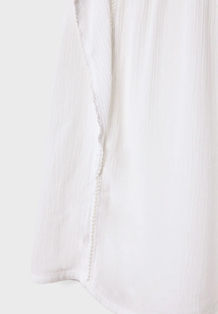 Блузка из струящейся ткани с воланами- Заказать в России