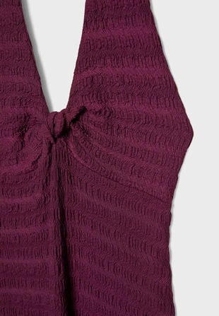 Текстурное платье миди с горловиной халтер- Заказать в России