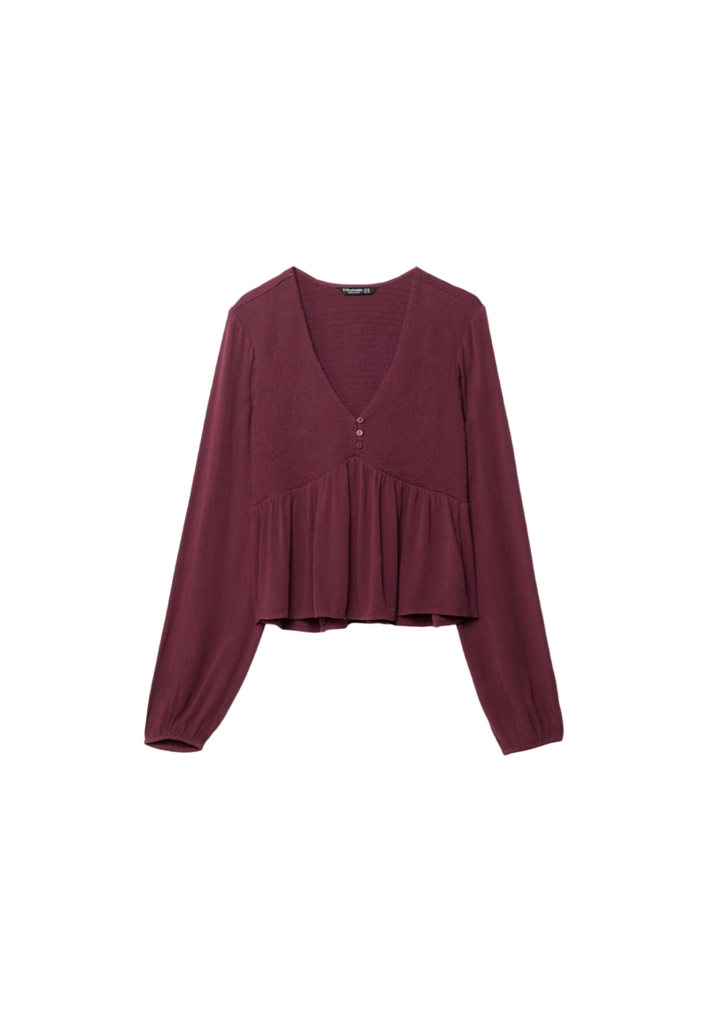 Легкая блузка с длинными рукавами