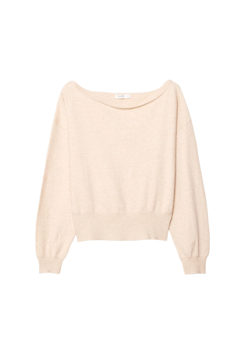 Трикотажный свитер с вырезом «лодочка»