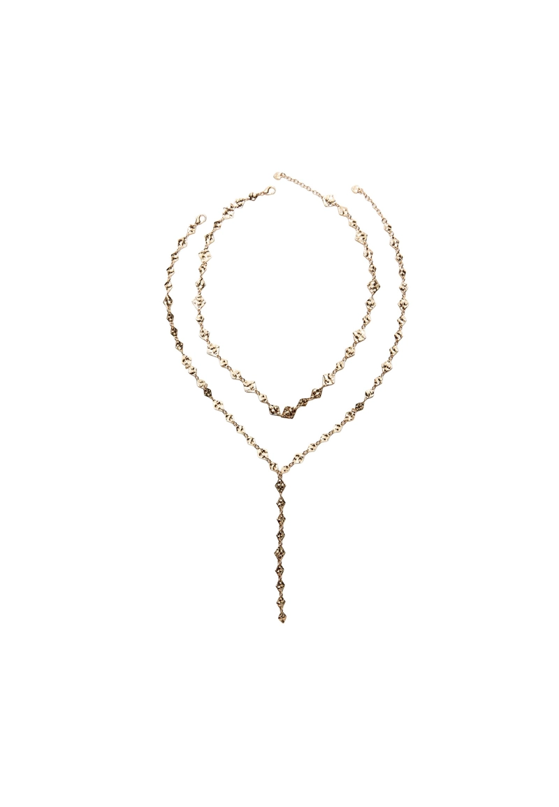 Колье-лариат с ромбами